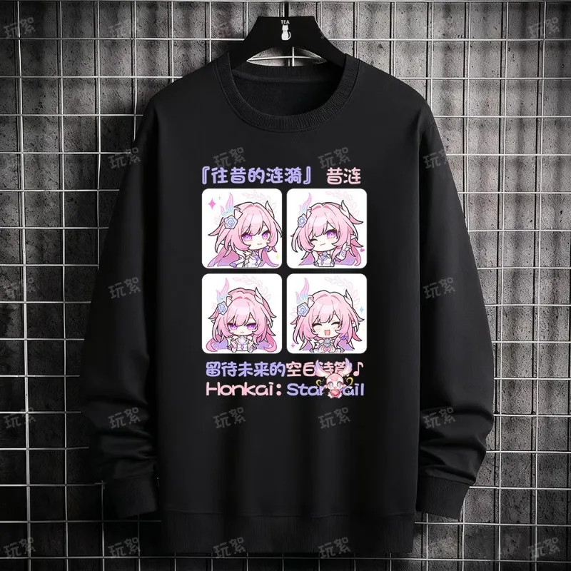 Фото Игра 2025 Honkai: Star Rail Anime Cos Castorice Evernight 7 марта Firefly и т. д. Простая модная толстовка унисекс с круглым вырезом №3