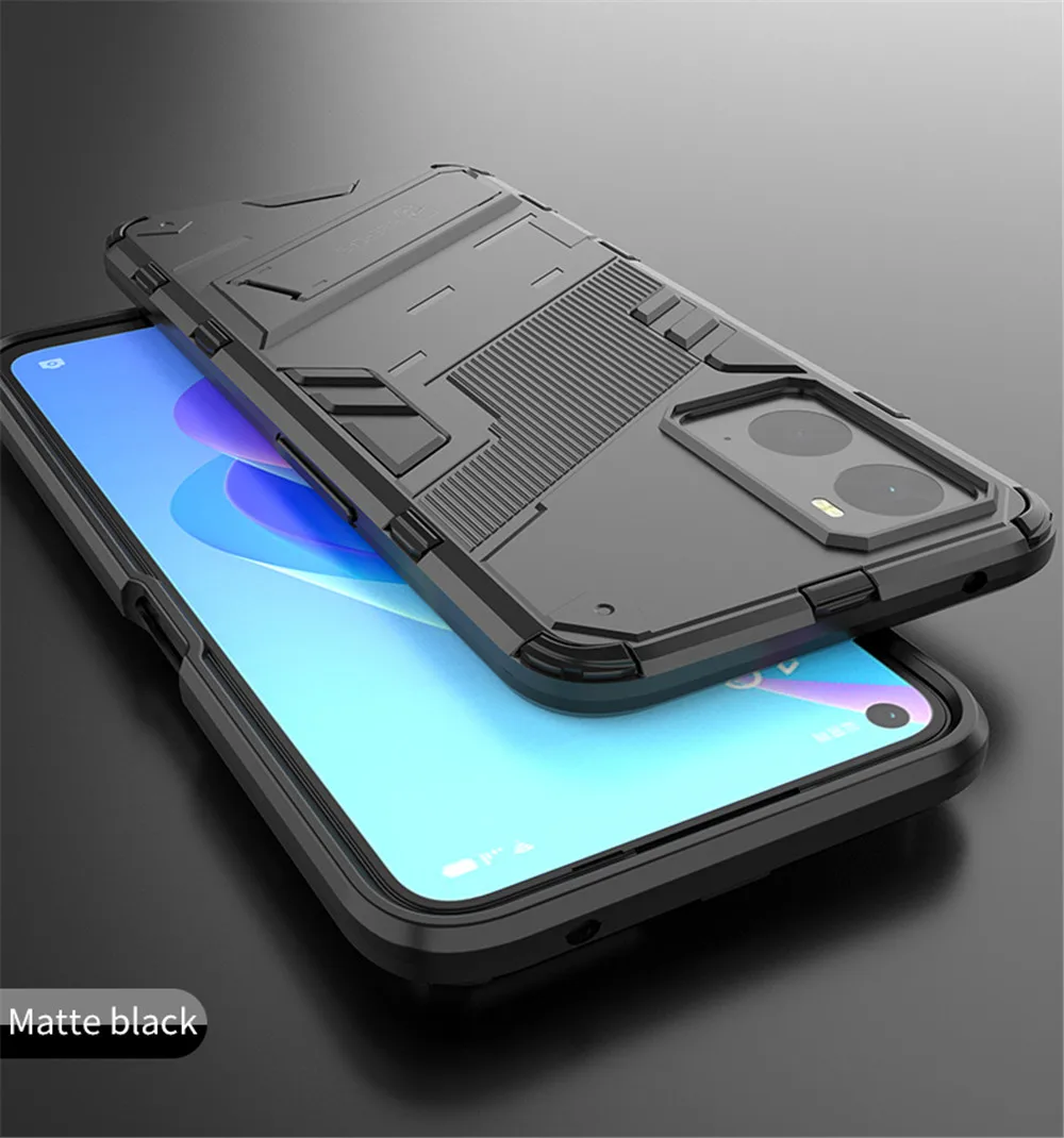 

For Realme 9i Case Armor Cyber Slim Stand Holder Cover For Realme 9i 9 Pro Plus 8 8i C12 C15 C21Y C25Y GT 2 Neo 2 Narzo 50A 50i