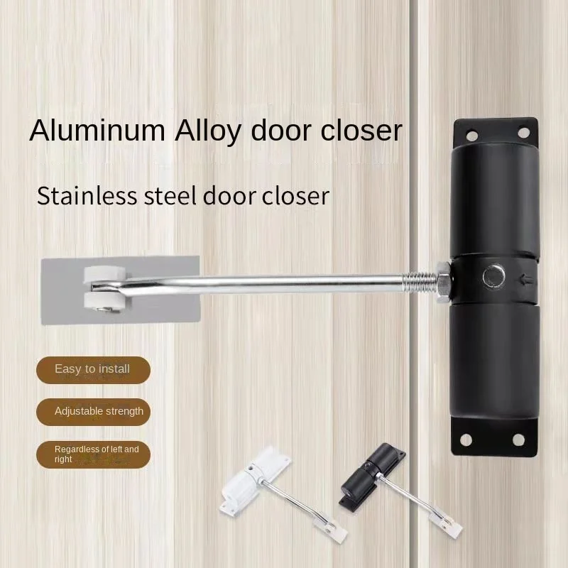 

Простое регулируемое самозакрывающееся устройство из алюминиевого сплава, скрытое дверное закрытие, двойная пружина, современный большой дверной закрыватель