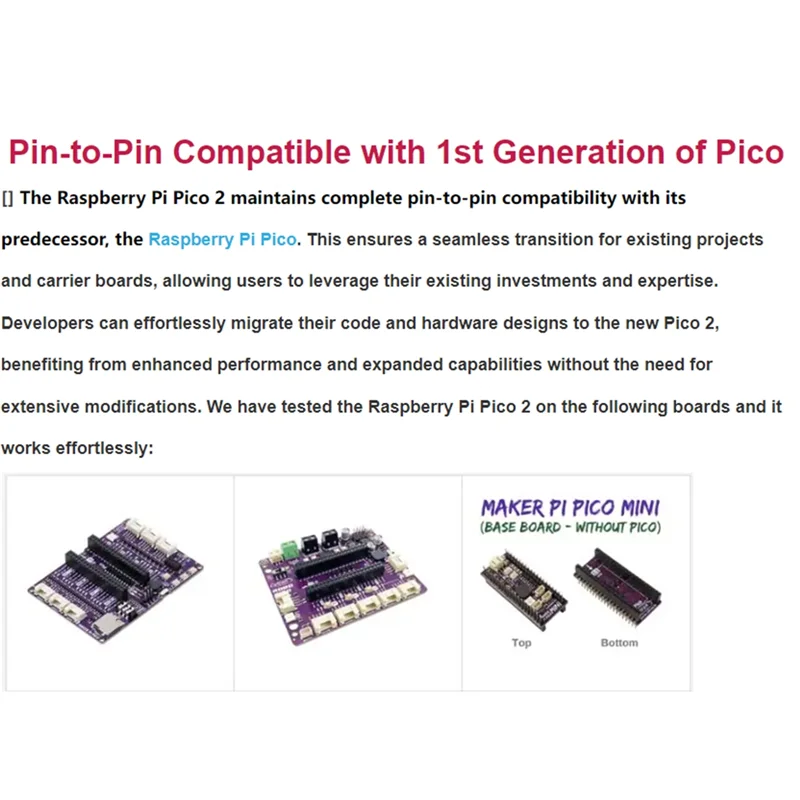 Фото Превосходная плата для разработки Raspberry Pi Pico 2 RP2350 Pico2 ARM Cortex-M33 и RISC-V Hazard3 520 Кбайт 4 Мбайт QSPI Flash №1