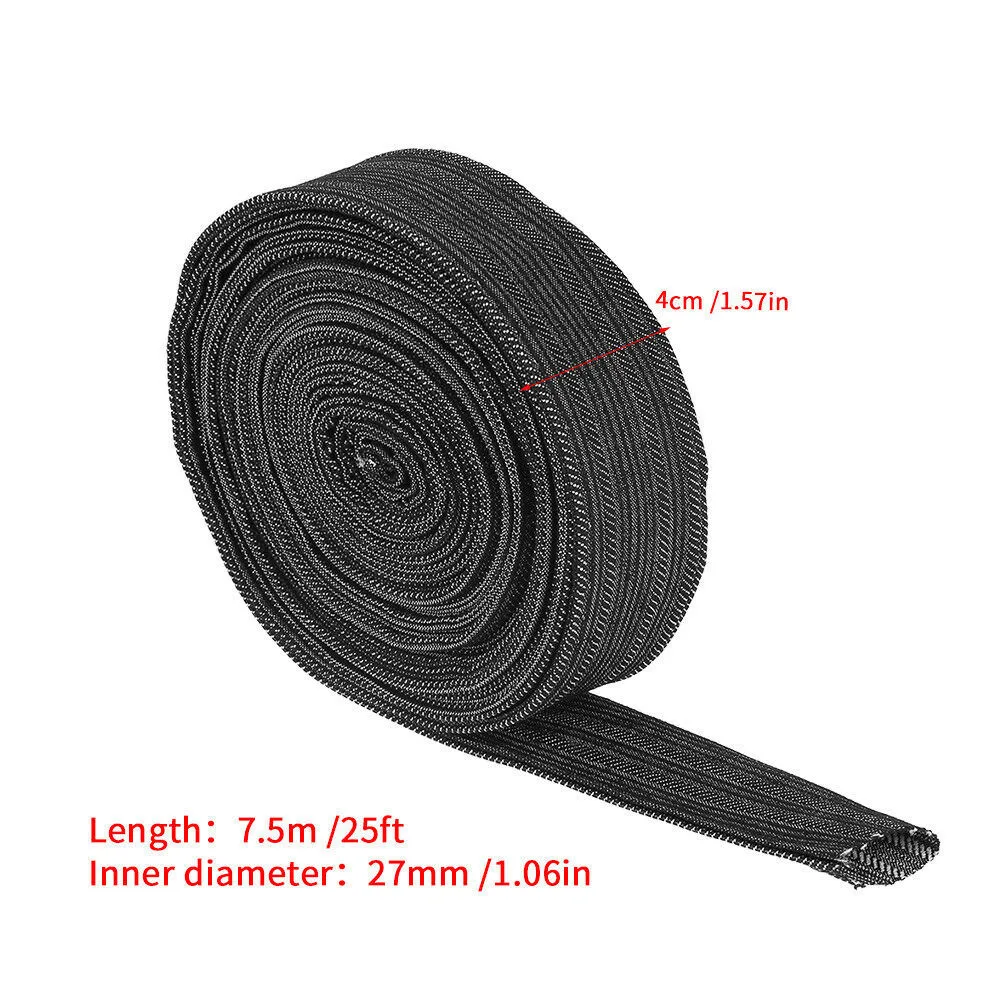 

Sheath Nylon Protective Cover Sheathed Cable Cover Welding Tig Torch 25FT 7.5m/25ft Accessories Black Hydraulic