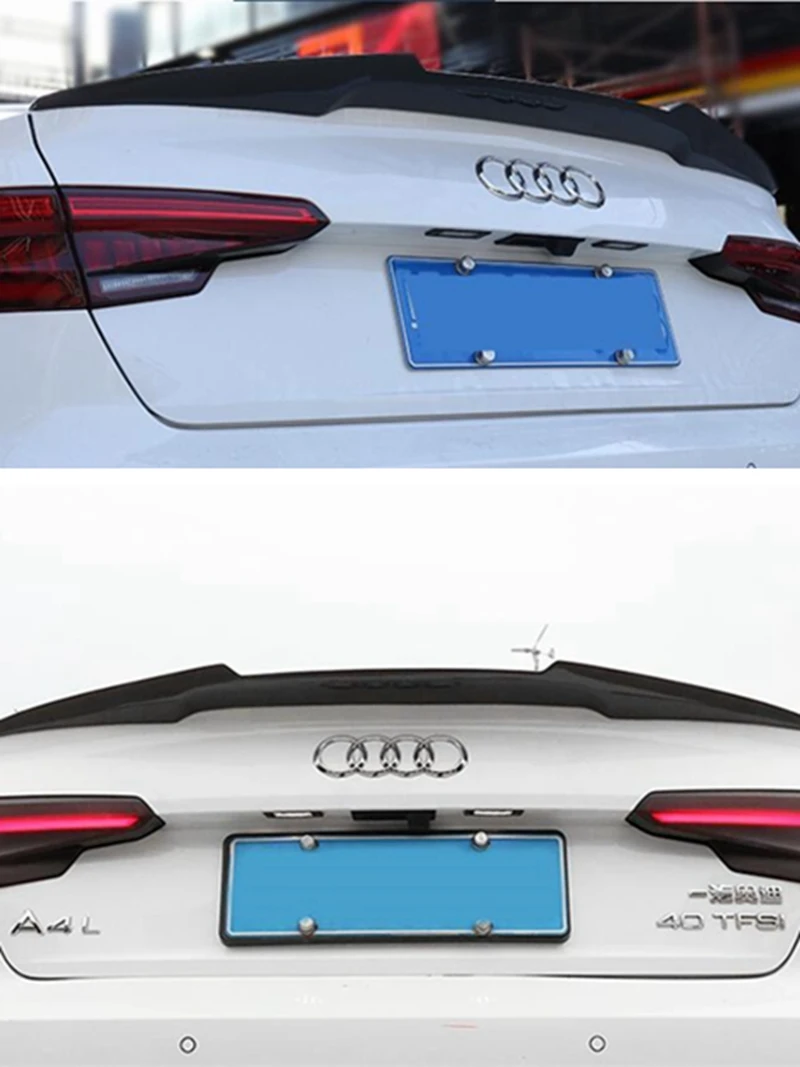 

Декорированный спойлер для Audi S4 B8 B8.5 4 Двери Седан 2009 2012 2016 CS стиль высокое качество углеродное волокно заднее крыло крыша задняя коробка