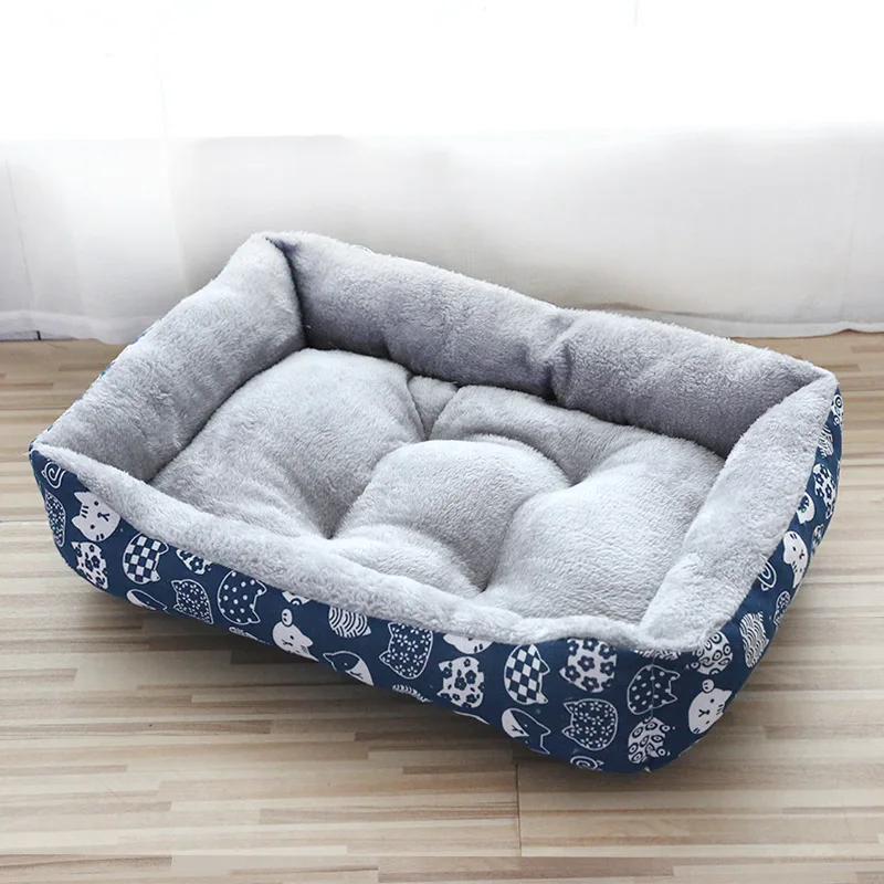 

Pet Dog Bed Cushion Square Soft Plush Kennel Cat Bed Sofa Mats Pet Products Animals Accessories For Large Medium Small Cat