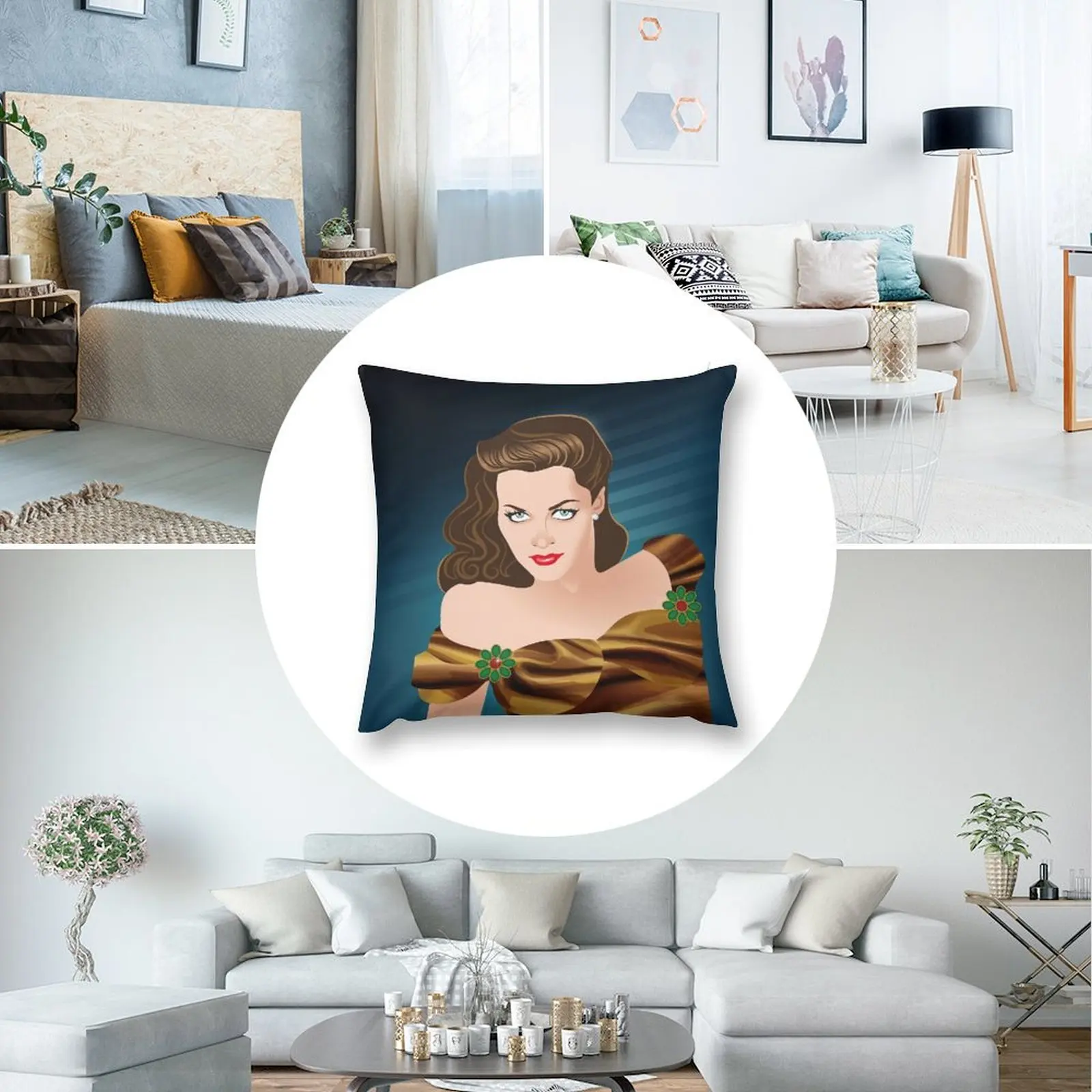 Yvonne De Carlo декоративные наволочки в стиле аниме для девушек дивана рождественские