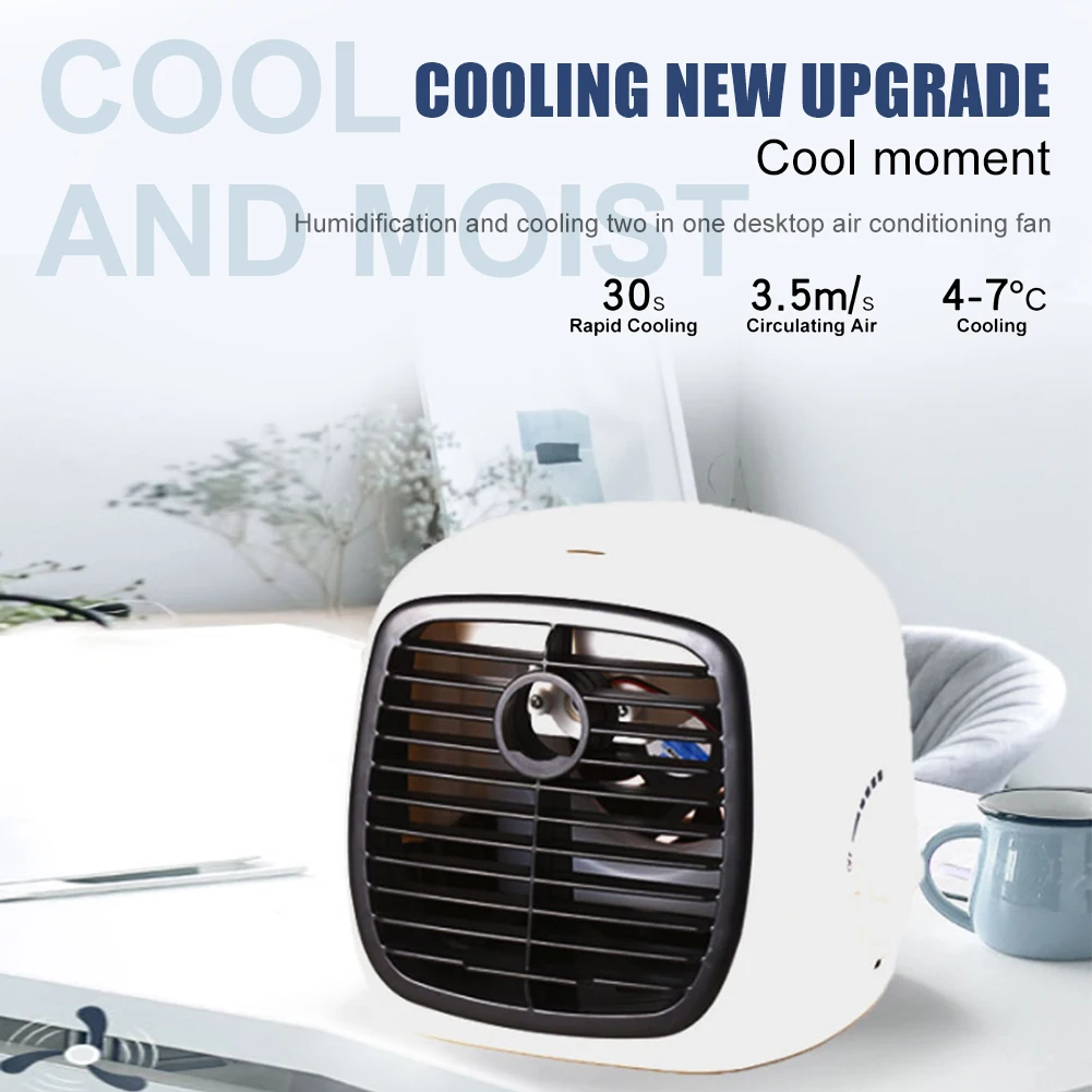 

Mini Air Conditioner Cooling Fan Portable Air Cooler Adjustable Wind Speed USB Personal Air Cooling Fan For Home Office Dorm