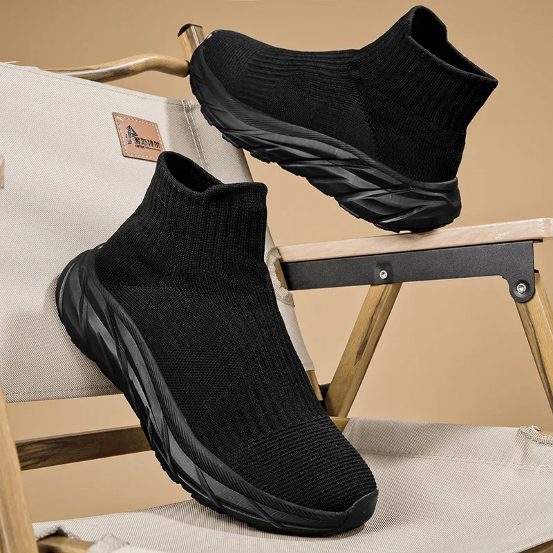 Кроссовки мужские сетчатые без шнуровки повседневная обувь для бега легкие