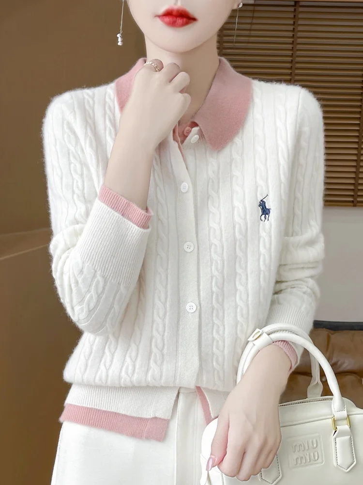 00 флисовый искусственный кардиган из двух предметов женский воротник-поло с