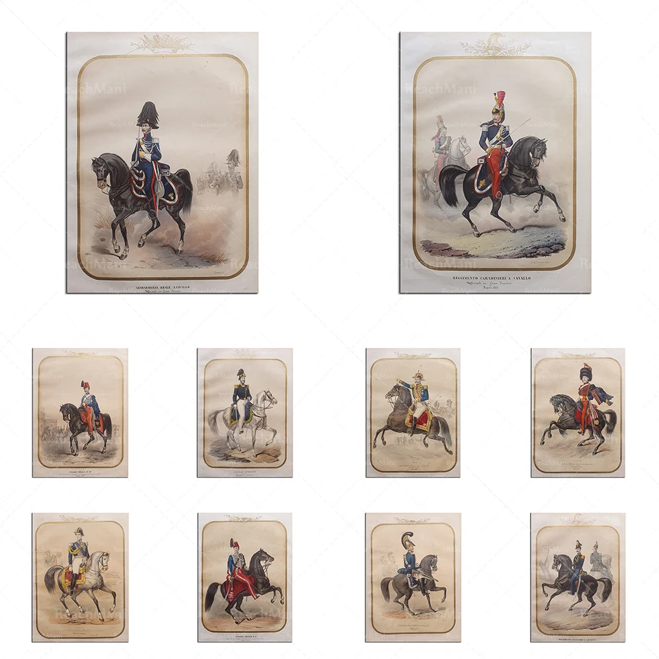 

Italian Military Costume - Field Marshal - Gendarmerie Regiment on Horseback - Hunter, Cacciatori a cavallo A. Zezon poster