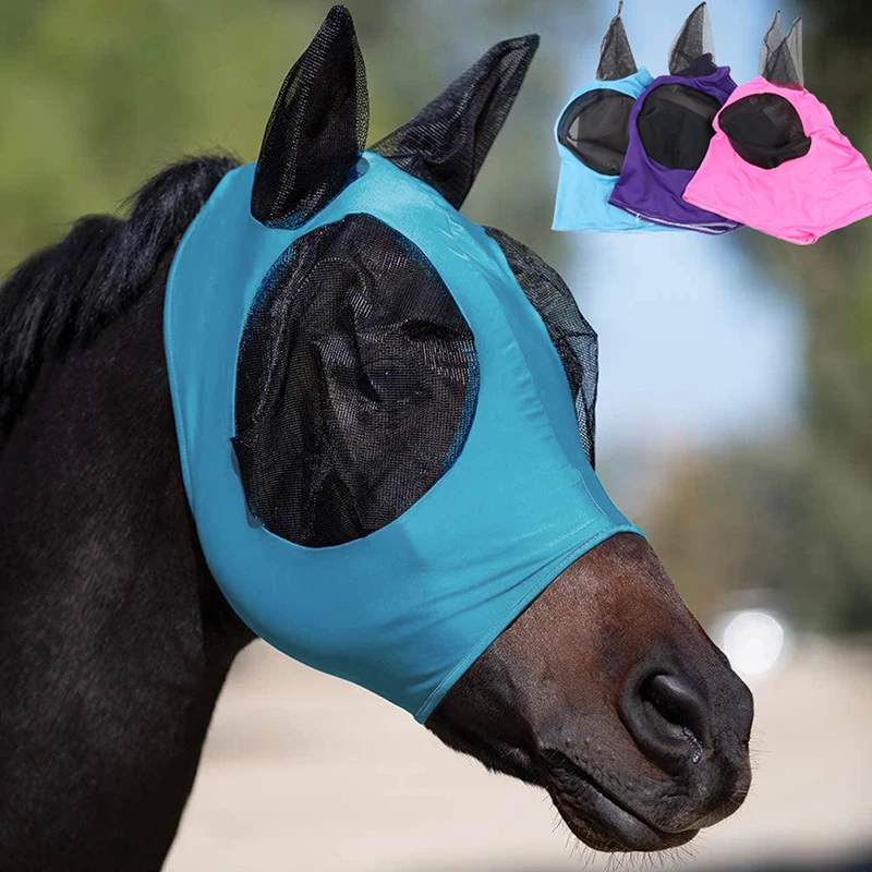 

Multicolor Horse Masks Anti-Flyworms Anti Mosquito Breathable Stretchy Knitted Mesh Riding Equestrian Equipment New