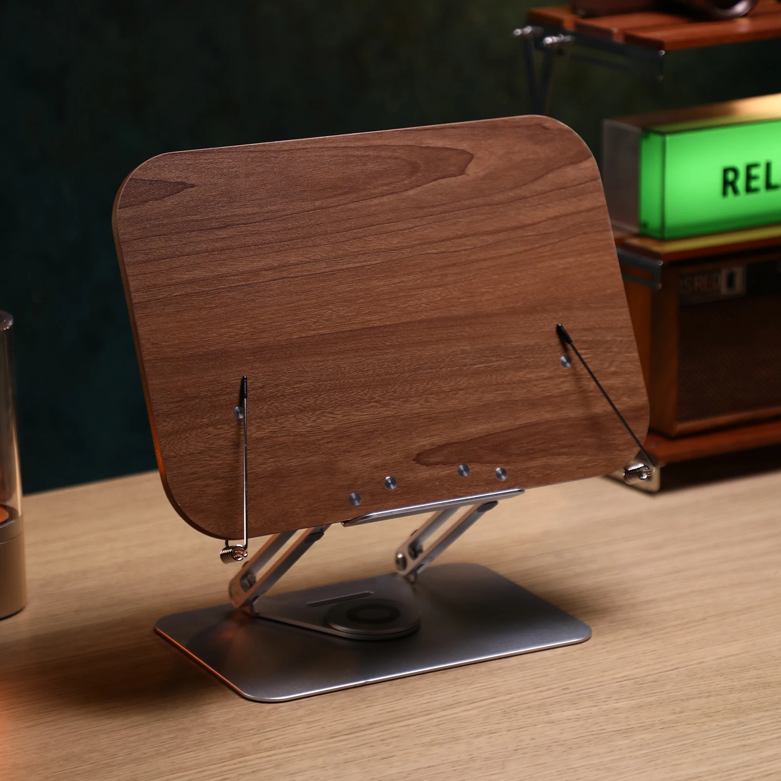 Bisofice Вращающийся На 360° ° Деревянная Настольная Подставка Для Книг С Зажимом