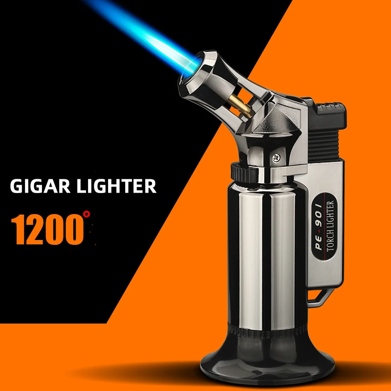 

New Outdoor BBQ Torch Jet Lighter Windproof Spray Gun Cigar Lighter Metal Kitchen Gas Refill Welding Lighter Gadgets For Man