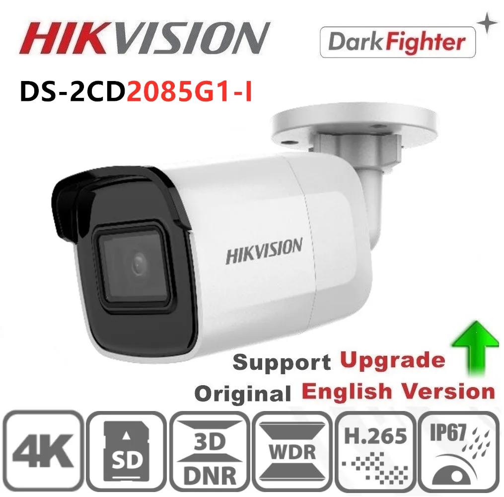 

Hikvision Darkfighter Original DS-2CD2085G1-I 8MP 20fps Bullet Network CCTV IP Camera H.265+ POE SD Card Slot 10pcs/lot