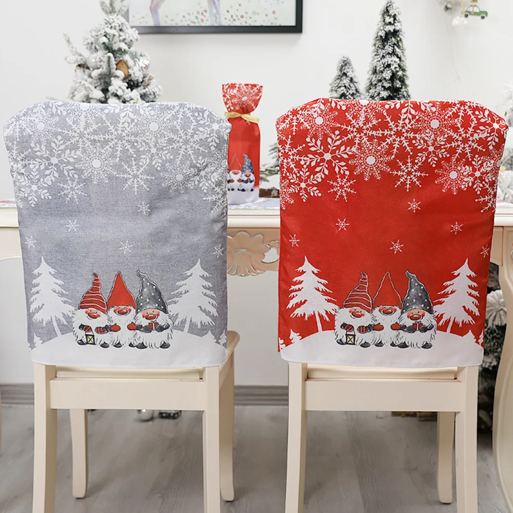 S Santa Claus Hat Christmas Dinner Chair Back Covers Table  Decor New Year 2023 Christmas Tree Decorations