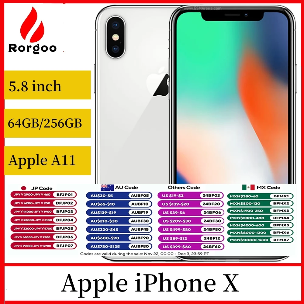 Смартфон Apple iPhone X 3/64ГБ 3/256ГБ global б/у