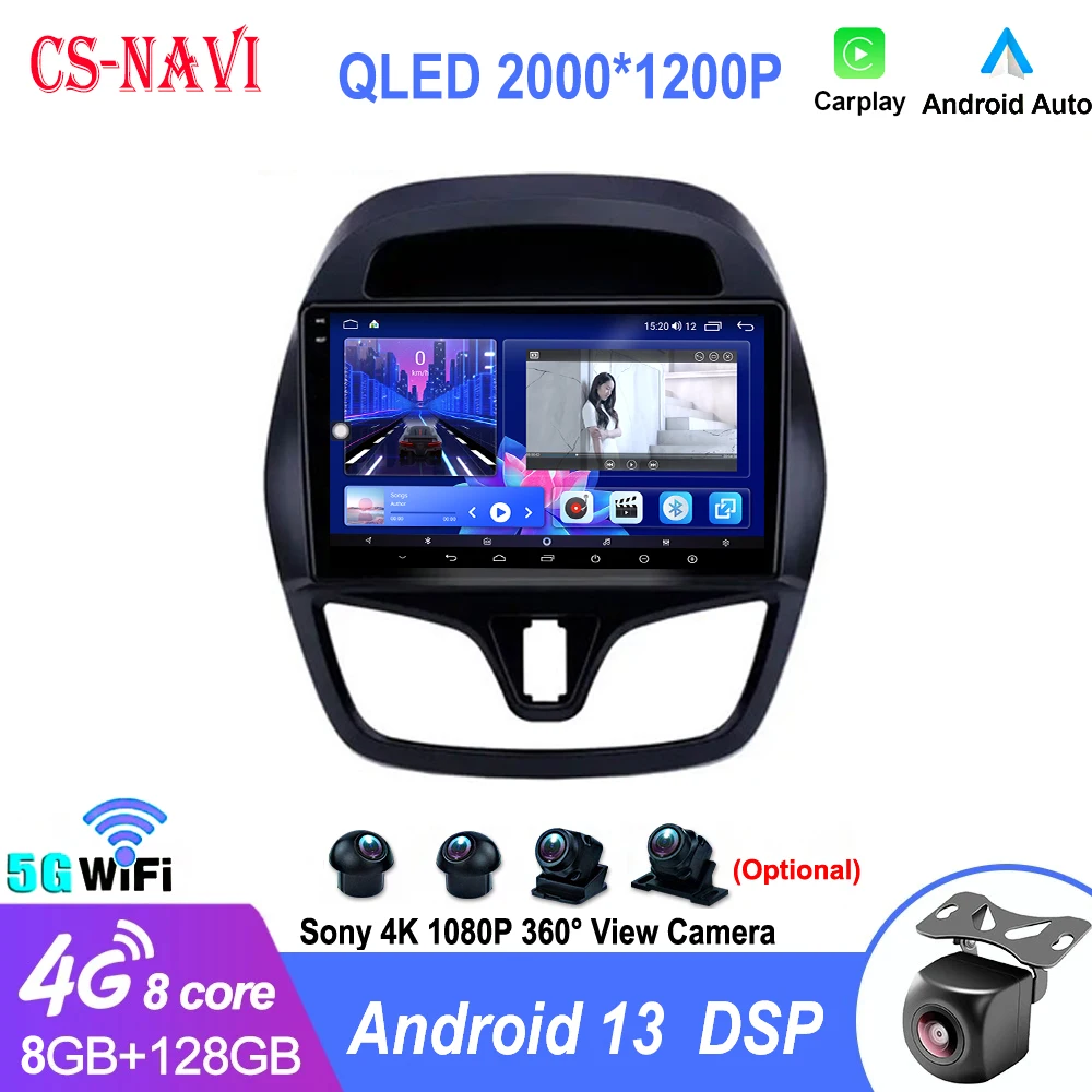 

Автомагнитола 2DIN на Android 13 для Chevrolet Spark 2015-2018, мультимедийный видеоплеер с GPS-навигацией, беспроводной Carplay, 4G, Wi-Fi, DSP