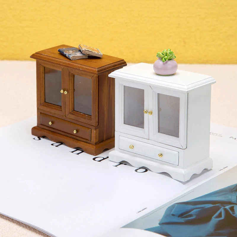 

1PC Miniature Dollhouse Display Cupboard Doll House Cabinet Showcase Furniture Decoration Accessories