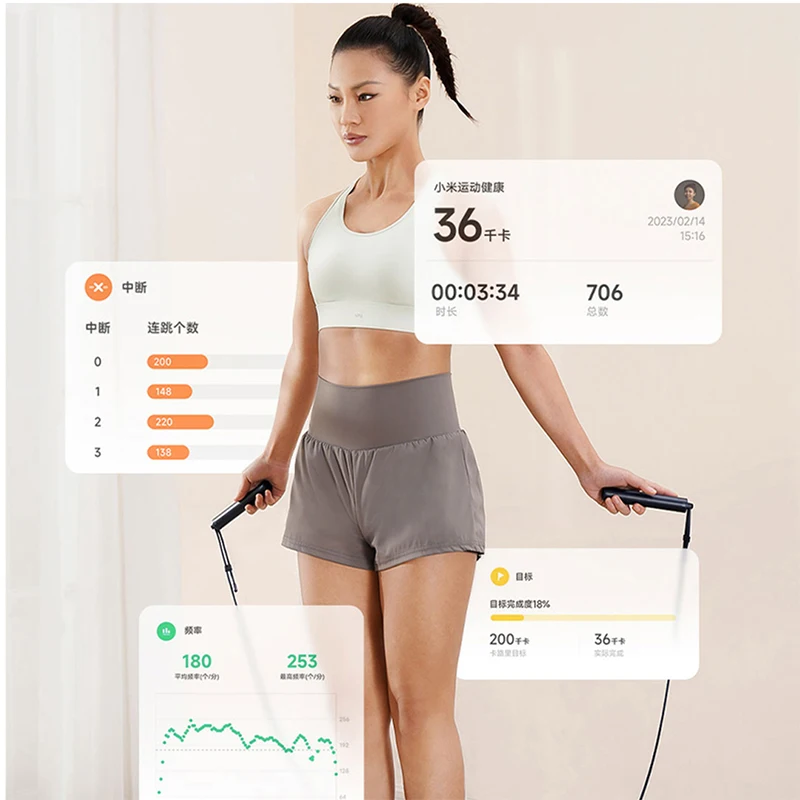 Xiaomi mijia Smart Skipping Jump Rope Digital Counter with App Adjustable Calorie Calculation Sport Fitness Exercise Lose Weight images - 6