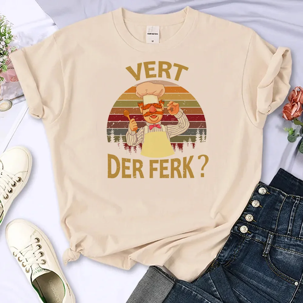 

Vert Der Ferk cook Swedish Chef t shirt women graphic Tee female y2k Japanese graphic clothes