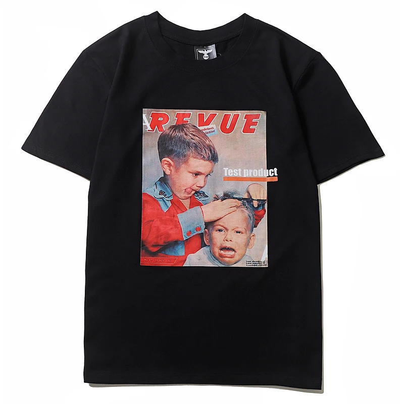 

Футболка мужская оверсайз с коротким рукавом, хлопковая тенниска с забавным принтом для детей, повседневная майка в стиле Харадзюку, в стил...