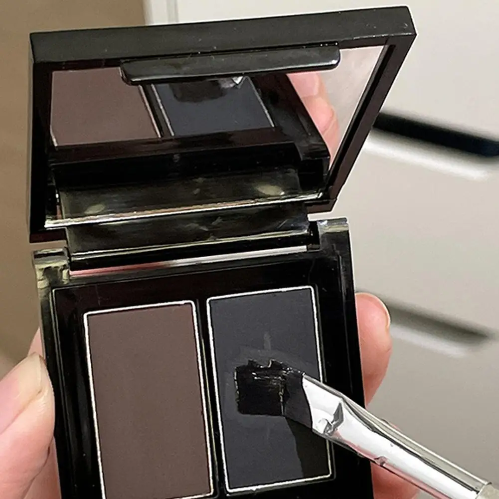 Двухцветная подводка для глаз Gellas матовая водостойкая палитра теней черный