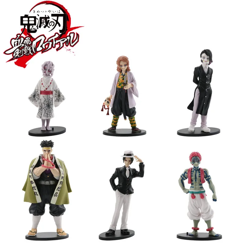 

6pcs/Set Demon Slayer Kimetsu No Yaiba Himejima Kyoumei Kibutsuji Muzan Akaza Collection Decoration Toys For Children Gifts