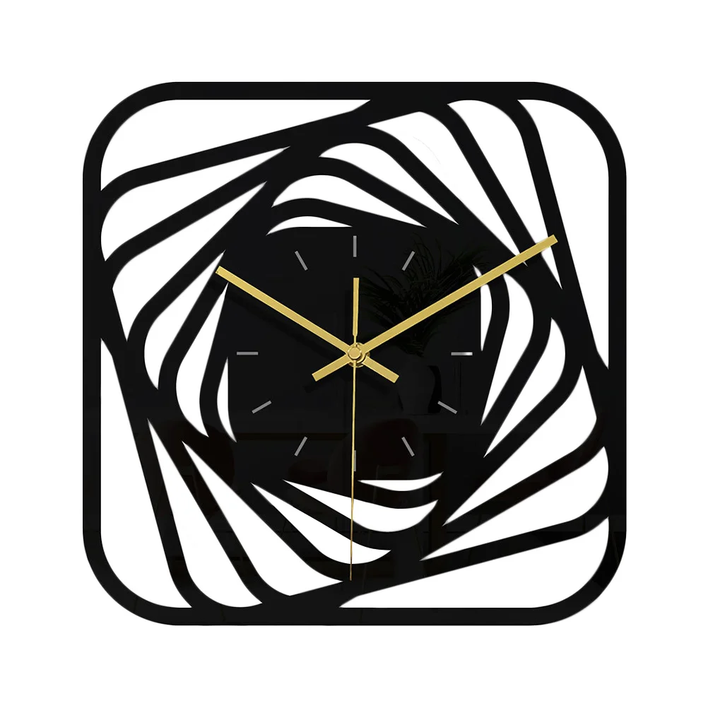 

Kindergarten Wall Clock Black Home Decor Decorative Wall Clock Black Wall Clock Acrylic Wall Clock Square Elegant Wall Clock