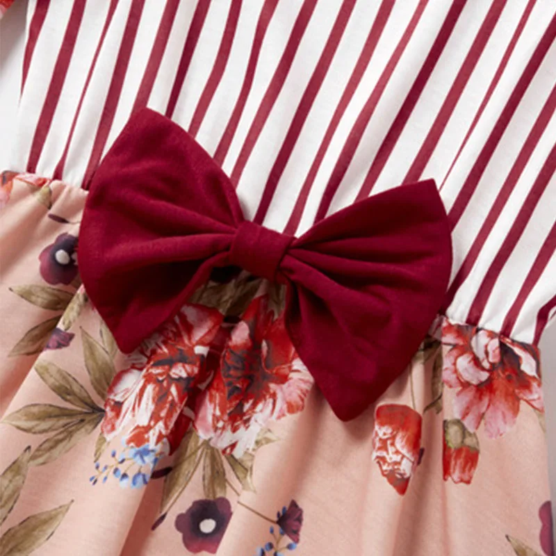 платье мама и дочка для девочки комплекты Полосатые платья мамы дочки летнее без