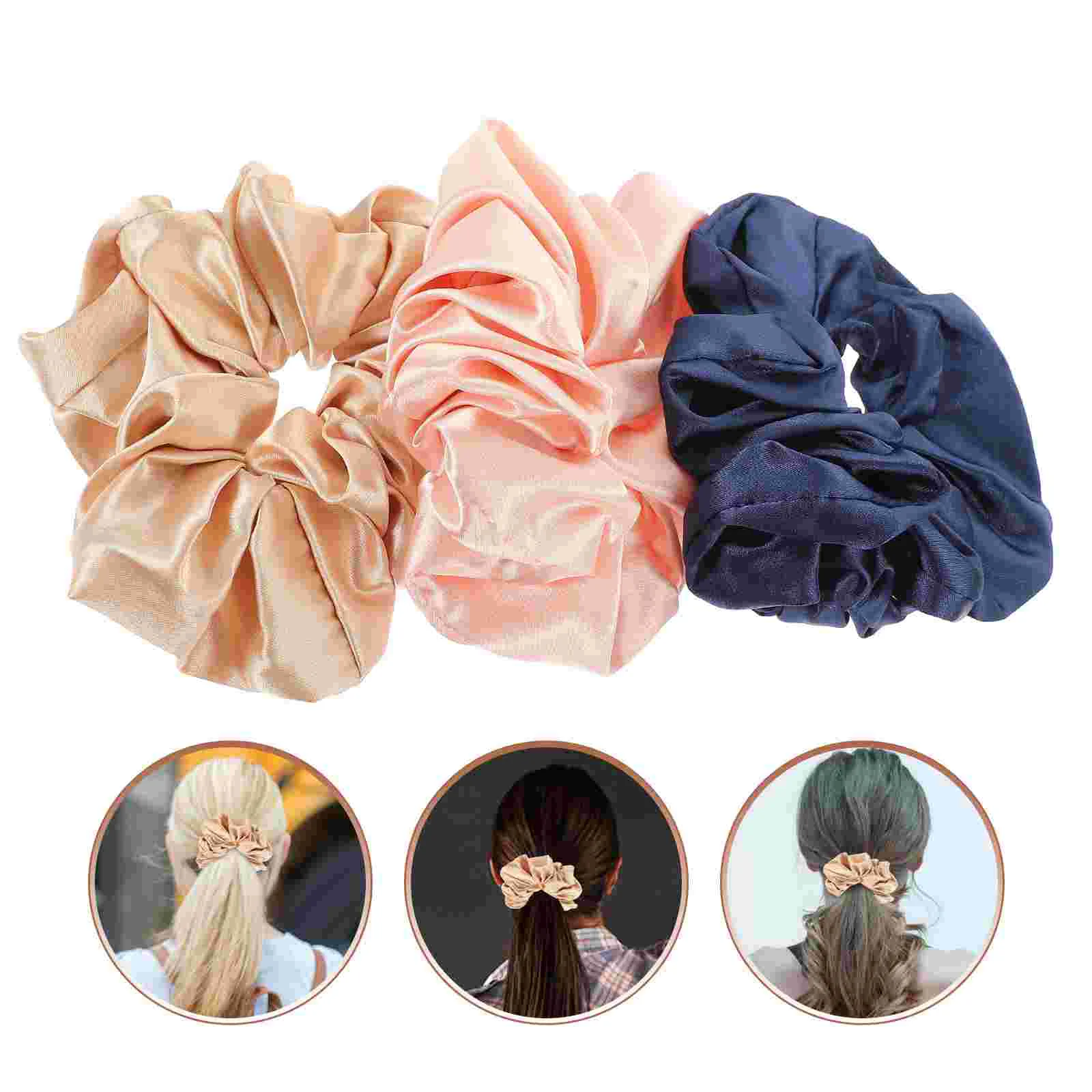 

3 Pcs Hair Tie Bands Scrunchy Elastic Ties Satin Scrunchies Accessory Girls Accessories