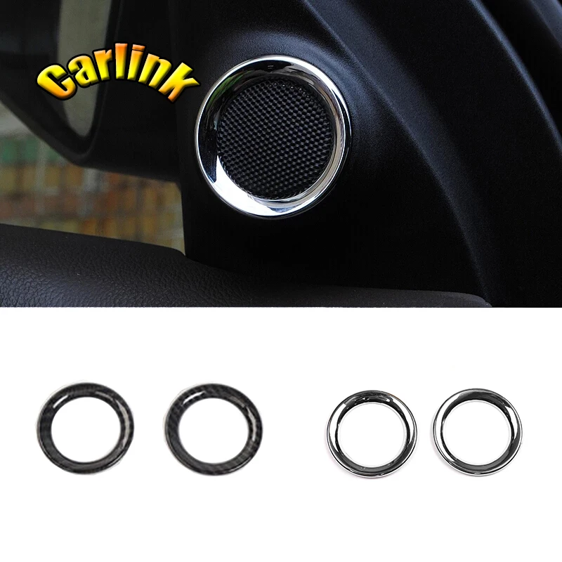 For Jeep Grand Cherokee 2011-18 19 2020 ABS Chrome Carbon Car Front rear door sound ring trim frame sticker interior accessories