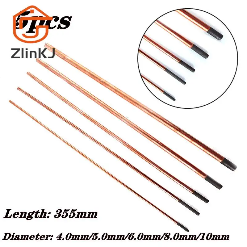 

5pcs 4-10mm Welding DC Gas Gouging Gun Electrode Graphite Rods Soldering Supplies Round Arc Air Gouging Carbon Rod Bar