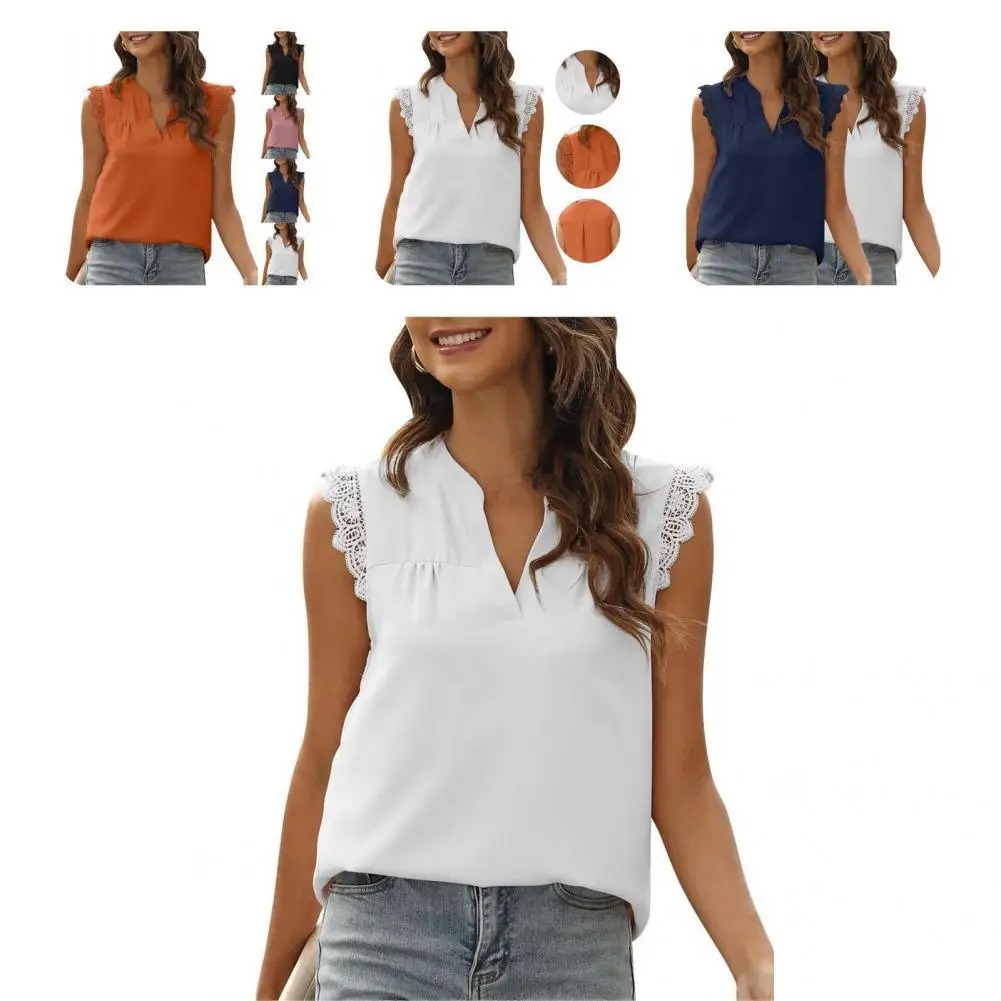 

Breathable Chic Casual Pure Color Tee Top Comfy Tee Shirt Good Elasticity for Home