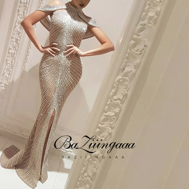 

Длинное женское платье с блестками BAZIIINGAAA, блестящее платье для коктейльных вечеринок, платье для выпусквечерние вечера