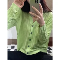 fashionable and versatile hollowed out cardigan ice silk long sleeve shirt womens summer new cotton and linen sunscreen coat to