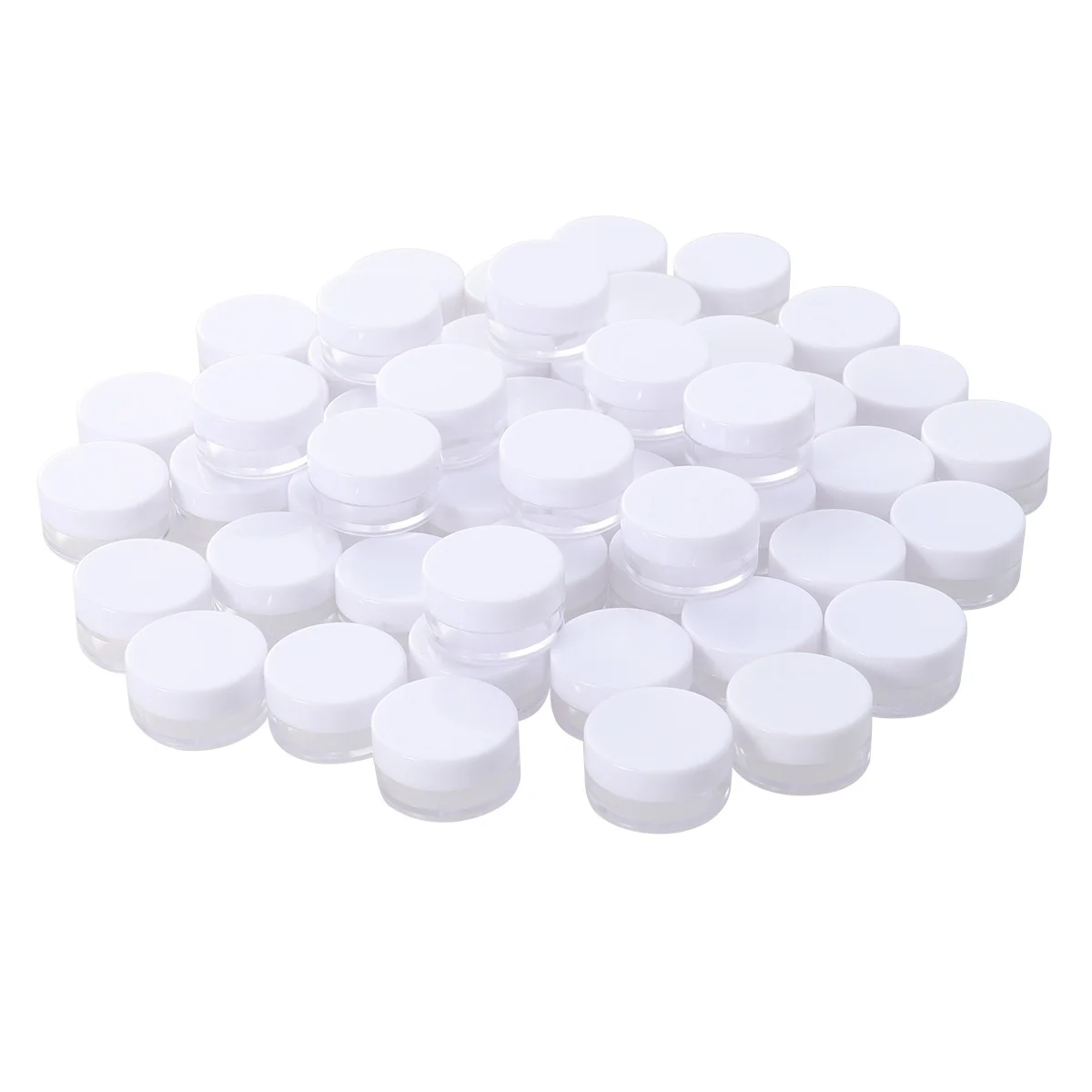 

50pcs 5G Empty Round Clear Jars Jars Lotions Container Powdered Eyeshadow Case Powder Box for Makeup Lotion Creams Eyeshadow