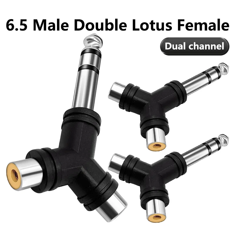 5 шт. 6 35 мм Y-образный стерео штекер на два RCA Lotus 2 гнездовой аудио адаптер