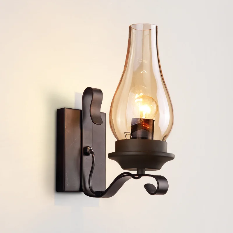 

Scandinavian Retro Industrial Style Kerosene Wall Lamp Bedside Lamp Corridor Iron Crossing Lights
