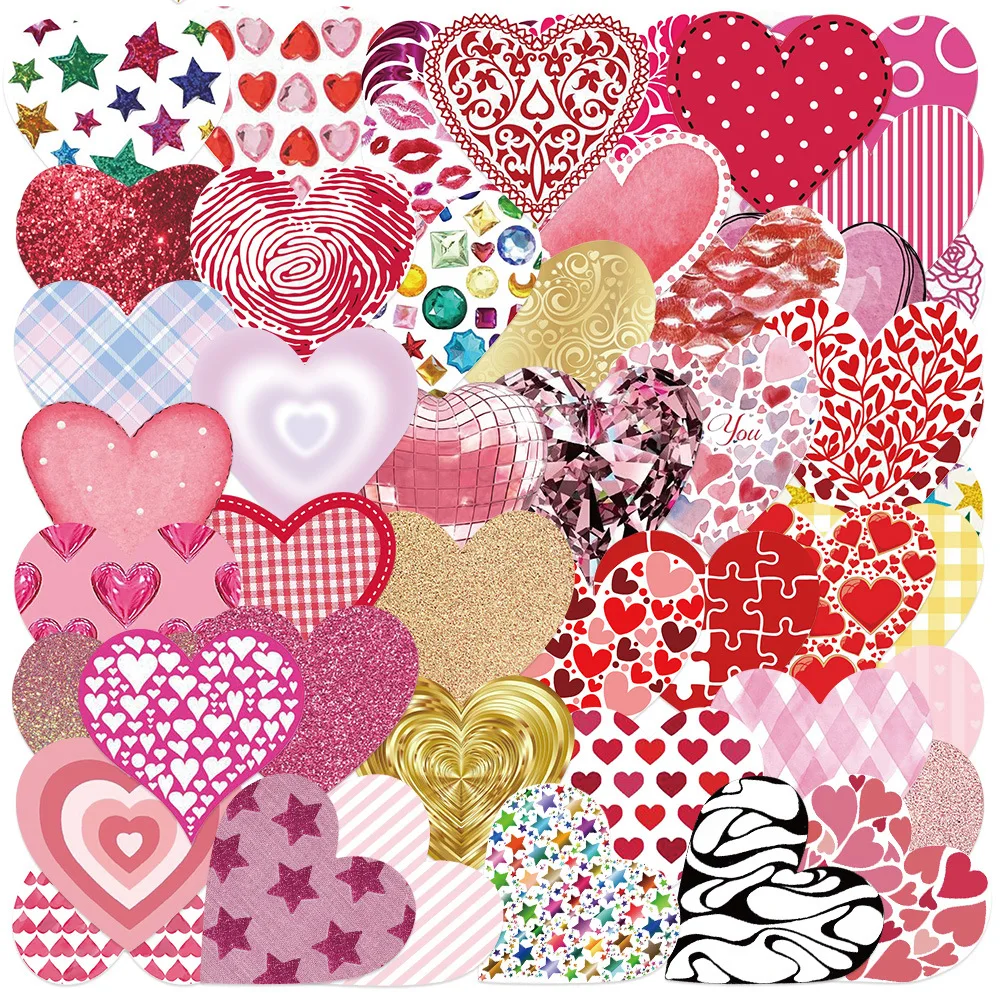 

Набор наклеек с красным сердцем