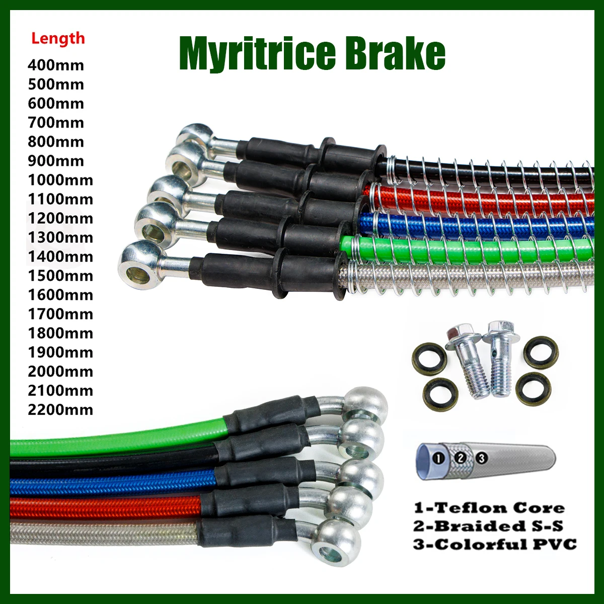 Гидравлический тормозной шланг Myritrice M8 0-28 градусов 400-2200 мм