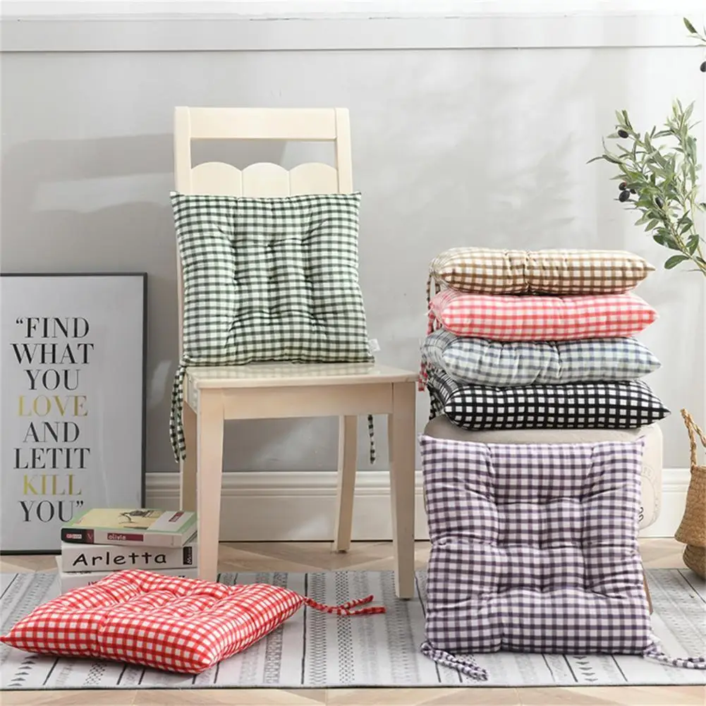 

Square Anti-slip Chair Cushion Flannel Fine Stitching Seat Cushion Pad for Home