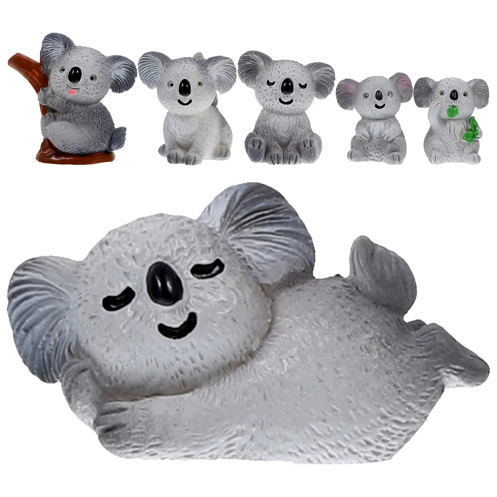 6 шт. миниатюрные фигурки коалы скульптуры из смолы пейзажное украшение милый