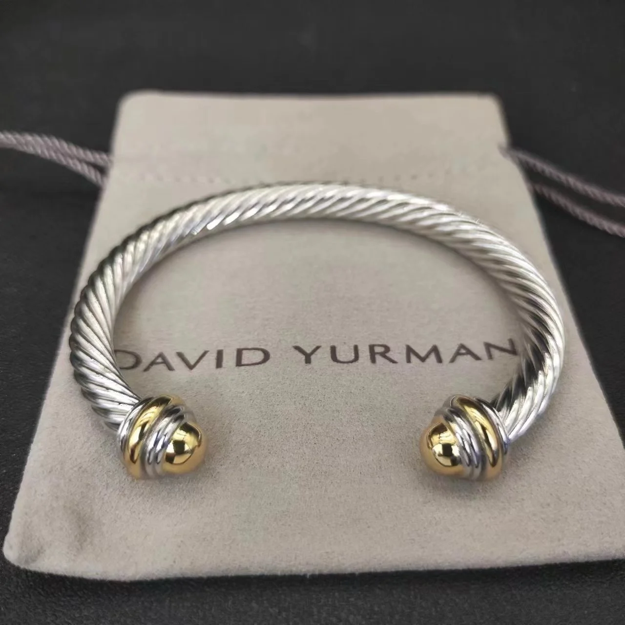 

David Yurman 7MM Round Head Color Separation Bracelet Buckle in Sterling Silver with 18K Rose Gold PLATED