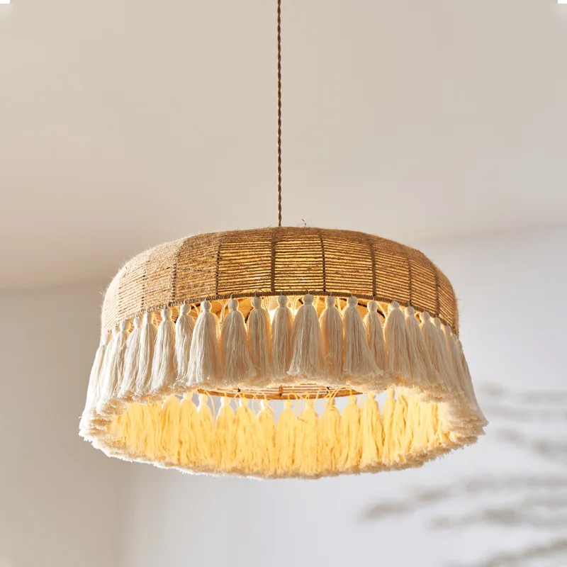 Светодиодная подвесная люстра Wabi-sabi подвесные светильники в стиле лофт веревка