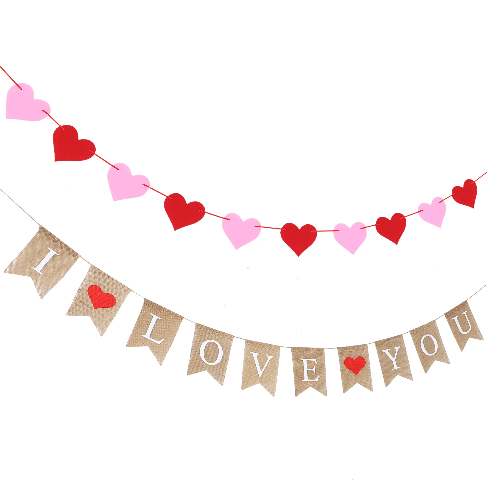 

2pcs Love Heart Banner Valentines Day Decorations Valentines Photo Prop