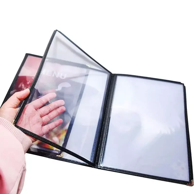 

Чехол-книжка для ресторана, водонепроницаемая обложка для книг для ресторана с 4 страницами, 8 страницами, 4 страницами и 8 видами, книга для ресторана с двойной прострочкой