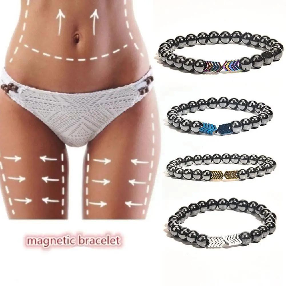 Magnetic Black Gallstone Bracelet Colorful Small Bangle 8 Beads Jewelry Pulsera Beaded Women Elastic Bracelet V Mm M R9a5