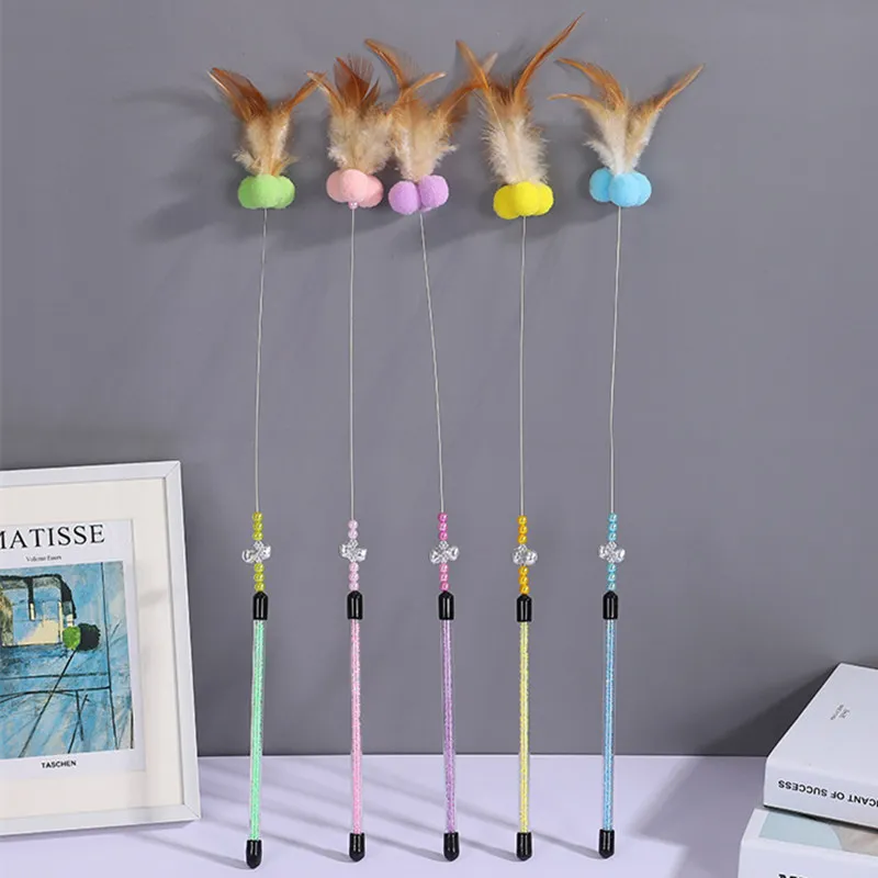 Игрушка для кошек игрушка с перьями из стальной проволоки игрушки кольцом
