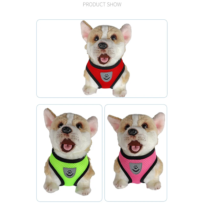

Cat Dog Harness with Lead Leash Adjustable Vest Polyester Mesh Breathable Harnesses Reflective for Small Dog Cat accessories