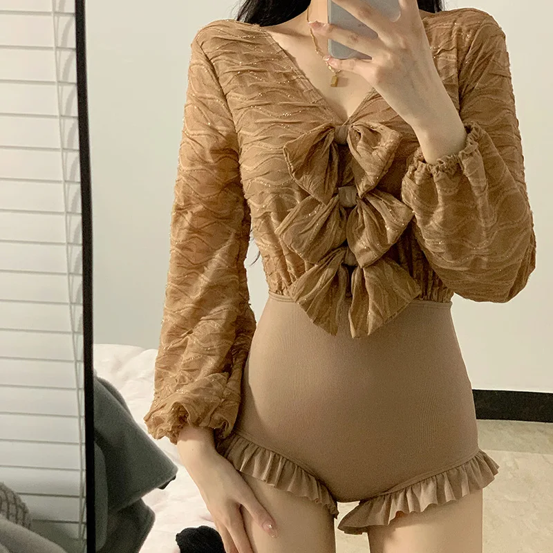 

Swimsuit Women 2023 Sexy One Piece Swim Wear Sun Summer Clothing For Beach 2023 Sexy Bathing Suit Fairy Lace Patchwork Ruffle