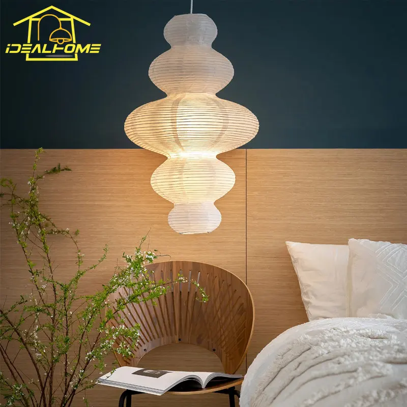 Дизайнерские подвесные светильники Akari Noguchi Yong, декоративные подвесные светильники из рисовой бумаги для гостиной/столовой, спальни, прикроватный коридор