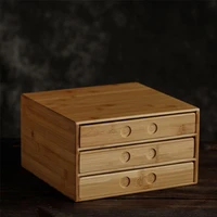 chinese bamboo tea box puer tea cake box simple solid wood tea storage box drawer type tea tray tea box tea container
